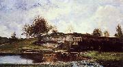 Charles-Francois Daubigny Sluice in the Optevoz Valley oil on canvas